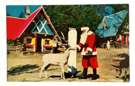 Santa&#39;s Workshop Blitzen North Pole New York NY Mike Roberts Postcard c1950s - £3.92 GBP
