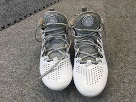 Nike Huarache Football Lacrosse Cleats Men&#39;s Size 8 White w/Gray 616299-100 - £23.35 GBP