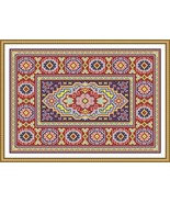Large Antique Rug Rectangular Shape Motif 4 Counted Cross Stitch Pattern... - $149.76 MXN