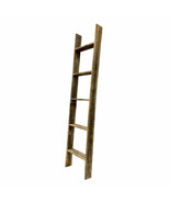 5 Step Rustic Weathered Grey Wood Ladder Shelf - £148.58 GBP