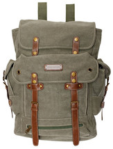 Large Army Style Military  Backpack Olive Rusksacks 704 School Hiking Canvas - £20.07 GBP