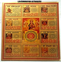 Dus MahaVidya Yantra Ten Avatars of Goddes Durga Shakti with Goddess Laxmi - £6.01 GBP