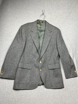 Vintage American Trend Tweed Sports Blazer Mens 42R Gray Preppy Gold But... - $75.55