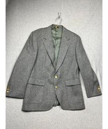 Vintage American Trend Tweed Sports Blazer Mens 42R Gray Preppy Gold But... - $75.55