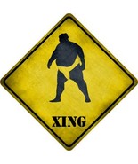 Sumo Wrestler Xing Novelty Metal Crossing Sign - £21.54 GBP