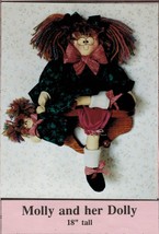 1993 Stuff N Stitches 18&quot; Stuffed Molly &amp; Her Dolly Liz Hansen Doll Sew Pattern - £9.38 GBP