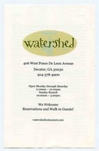 Watershed Menu Ponce De Leon Ave Decatur Georgia  - $17.80