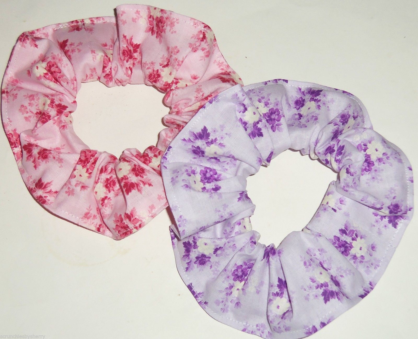 Hair Scrunchie Floral Flowers Rose Ties Ponytail Holders Scrunchies by Sherry - £5.95 GBP - £11.89 GBP