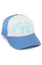 Women&#39;s Juniors Billabong Rebel Gypsy Trucker Hat Blue/White Baseball New $25 - £14.93 GBP