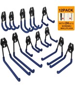 Garage Hooks,Steel Garage Storage Hooks Utility Double Hooks (12 Pack, B... - £13.08 GBP