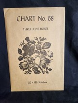 Vtg rare Babs Fuhrmann petit point Chart No. 68 Three June Roses 122x139 - £19.17 GBP