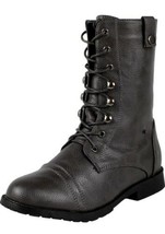 West Blvd Damara 2 Folding Cuff Combat Boots Gray Womens Size 5.5 - $24.40
