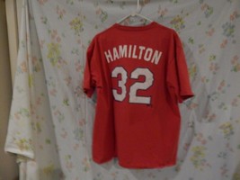 Texas Rangers Baseball Tee Extra Large size Josh Hamilton #32 Red MLB T Shirt XL - £7.77 GBP