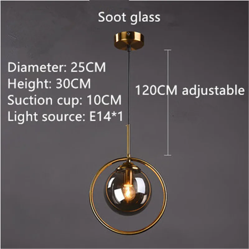   Hang Lamp  Gl Ball Pendant Lights  Home Loft Decor Light Fixtures for Cafe Din - £222.82 GBP