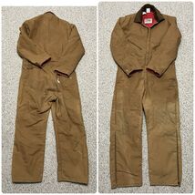 VTG Walls Blizzard Pruf Coveralls Brown Heavy Canvas Large Short Chest 4... - $35.99