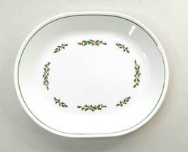 Corelle by Corning  Winter Holly Green Band 12&quot; Oval Serving Platter - £16.27 GBP