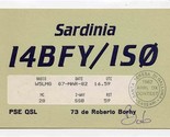 QSL Cars I4BFY/ IS0 Sardinia 1982 - £10.90 GBP