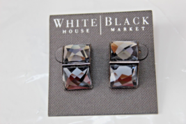 White House Black Market Post Back Half Cube Metallic Multi Faceted Earrings - $17.79