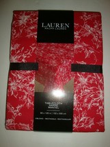 New LAUREN Ralph Lauren 60 x 120" Tablecloth Red with White Winter Poinsettia - $59.39