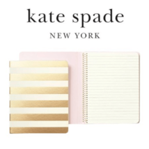 Nwt Sealed Kate Spade Gold Stripe Concealed Spiral Noteboo 112 Pages - £9.30 GBP