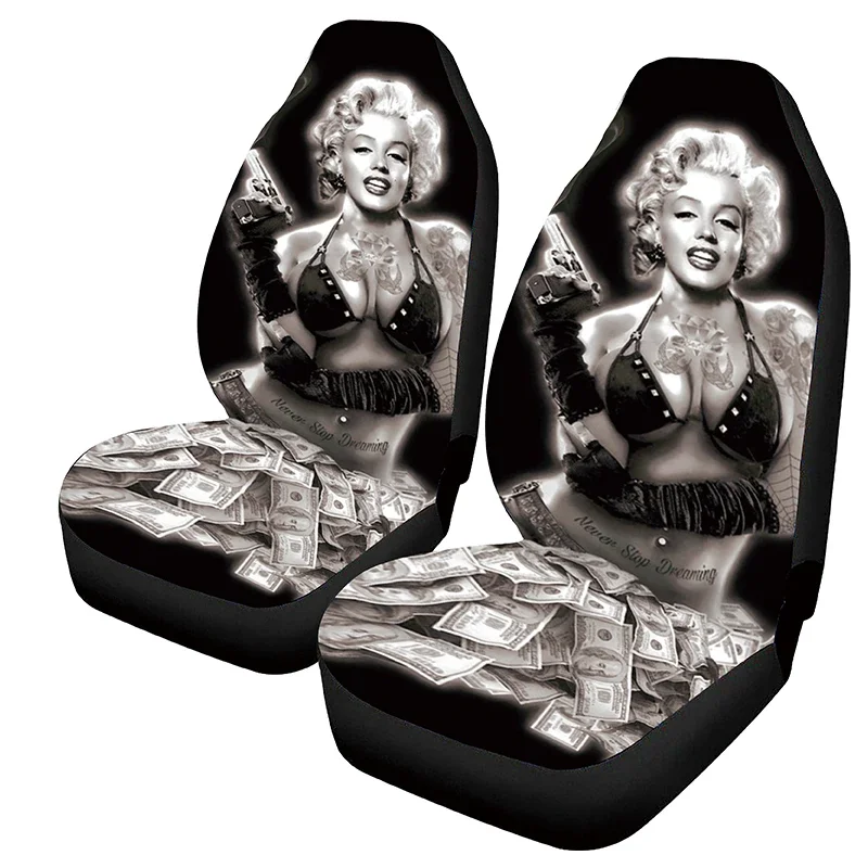 2pcs Marilyn Monroe Car Seat Cover Horse Animal Car Seat Front Seat SUV Car - £32.82 GBP