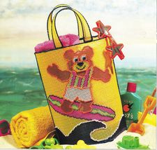 Plastic Canvas Childs Surfing Bear Beach Rainbow Bag Animal Flashlights Patterns - £7.89 GBP