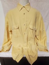 X-Large Como Sport Yellow Casual Button Up Shirt Silk Blend Designed in ... - £11.59 GBP