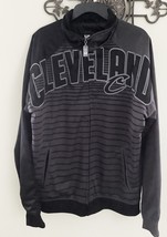 Unisex UNK NBA Cleveland Fit Jacket Gray &amp; Black Zip Up Thicker Type Polyester M - £19.01 GBP