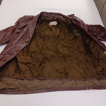 Vtg Sears The Leather Shop Men's Redish Brown Leather Jacket Sz 42 Reg Zip Liner image 11