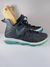 Nike LeBron XIV 943323-002 Men&#39;s Black/Glass Blue Mesh Basketball Shoes Size 10 - £45.55 GBP