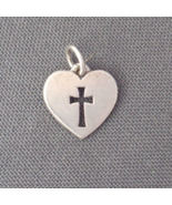 James Avery Sterling Silver Charm Pendant Crosslet Heart Cut Out Cross - $44.99