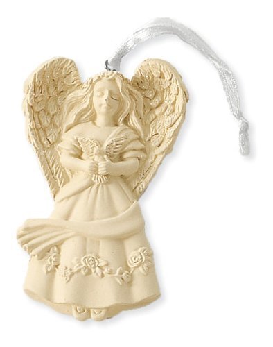 Angel Christmas Ornament - Blessing Angel Peace - Ivory Resin - £9.45 GBP