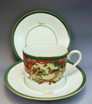 Noritake Sri Lanka Royal Hunt Tea Cup Saucer Set Porcelain Red Green - £11.54 GBP