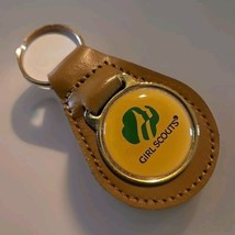 Girl Scouts Keyring Keychain 3&quot; Leather &amp; Metal - £2.35 GBP