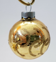 Vintage Rauch Gold Glitter Globe Glass Christmas Ornaments set of 8  1.75" VTG - $12.00