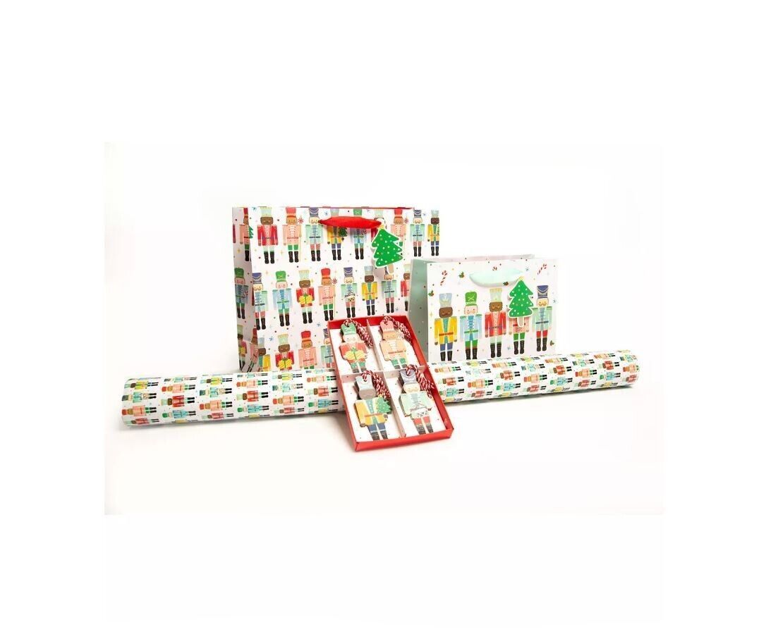 Punch Studio Nutcracker 2 Bags and Gift Tag  Set C210562A - $21.73