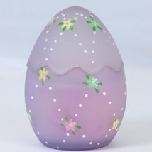 Easter Egg Candle Holder Votive Hand Painted Satin Frost Lavender  3.5&quot;H x 2.6&quot; - £9.85 GBP