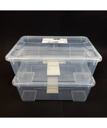 (Lot of 2) IKEA SAMLA Box with Lid Clear 15.25 x 11 x 5.5&quot; 3 Gallon New - $34.64