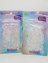 2 Pack New Scunci Polybands in Zippered Pouch Clear 500 Pcs Hair Accesso... - $8.99