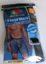 Three Fruit of the loom boxer briefs Size X-Large 100% Cotton Blues - $17.77