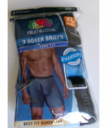 Three Fruit of the loom boxer briefs Size X-Large 100% Cotton Blues - $24.50 CAD