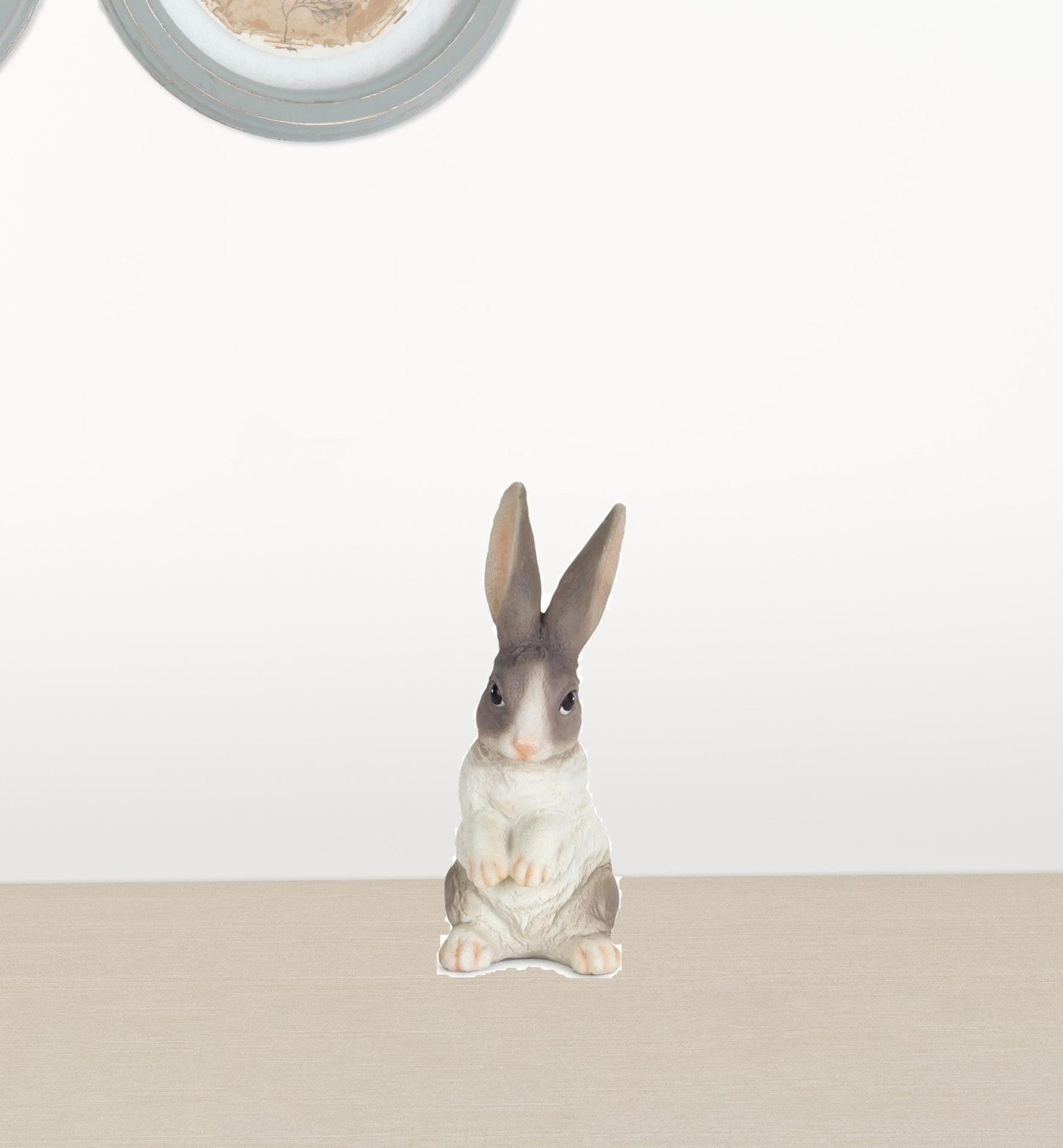 Primary image for Set Of Six 7" Gray and White Polyresin Rabbit Figurine