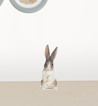 Set Of Six 7&quot; Gray and White Polyresin Rabbit Figurine - £48.33 GBP