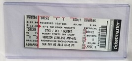 Styx / Reo / Ted Nugent - Original 2013 Unused Whole Full Concert Ticket - £11.88 GBP