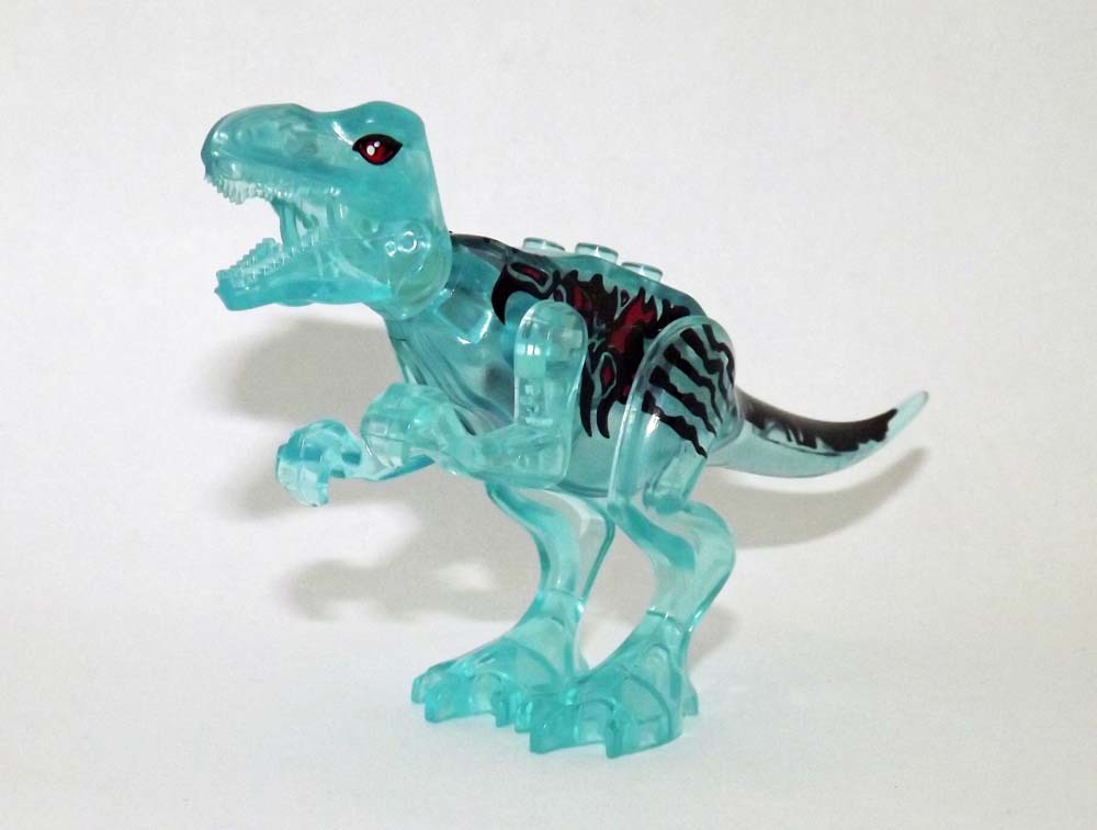 Minifigure Tyrannosaurus Rex Clear Blue Jurassic World Dinosaur US Seller - $9.98