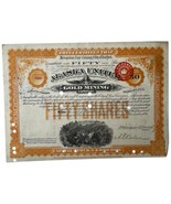Antique 1895 Alaska United Gold Mining Company Stock Certificate 50 Shar... - $1,903.95 MXN