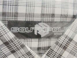 South Pole Men Button Up Black Plaid  Casual Shirt Long Sleeve Sz XX Large 2X - £32.68 GBP