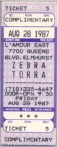 Zebra Concert Ticket Stub August 28 1987 Elmhurst New York - £40.76 GBP