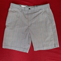 Cutter &amp; Buck Shorts Mens 38 (39x9.5) Grey Red Plaid Golf Chino High Ris... - $17.11