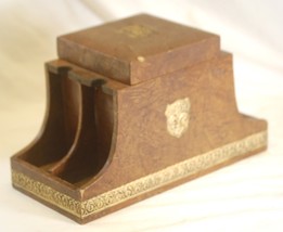 Vintage Humidor Tobacco Pipe Holder Tobacciana 4 Slot Pipe Holder - £19.77 GBP